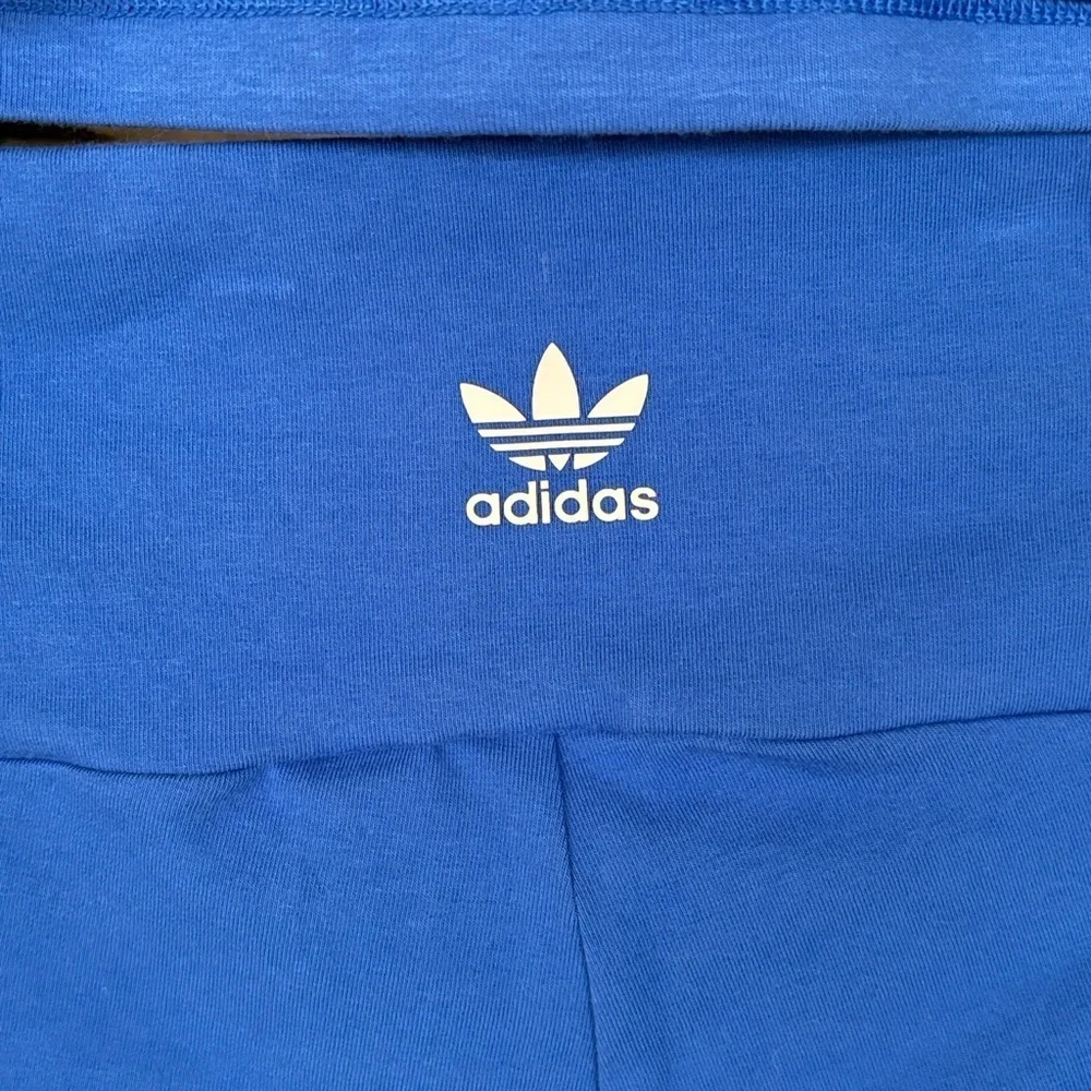 Adidas 2-Piece Blue & White 3-Stripe Racerback Tank Top & Shorts Workout Set - Picture 10 of 14